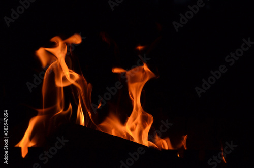 flame fire on black background © Andrii Semenets