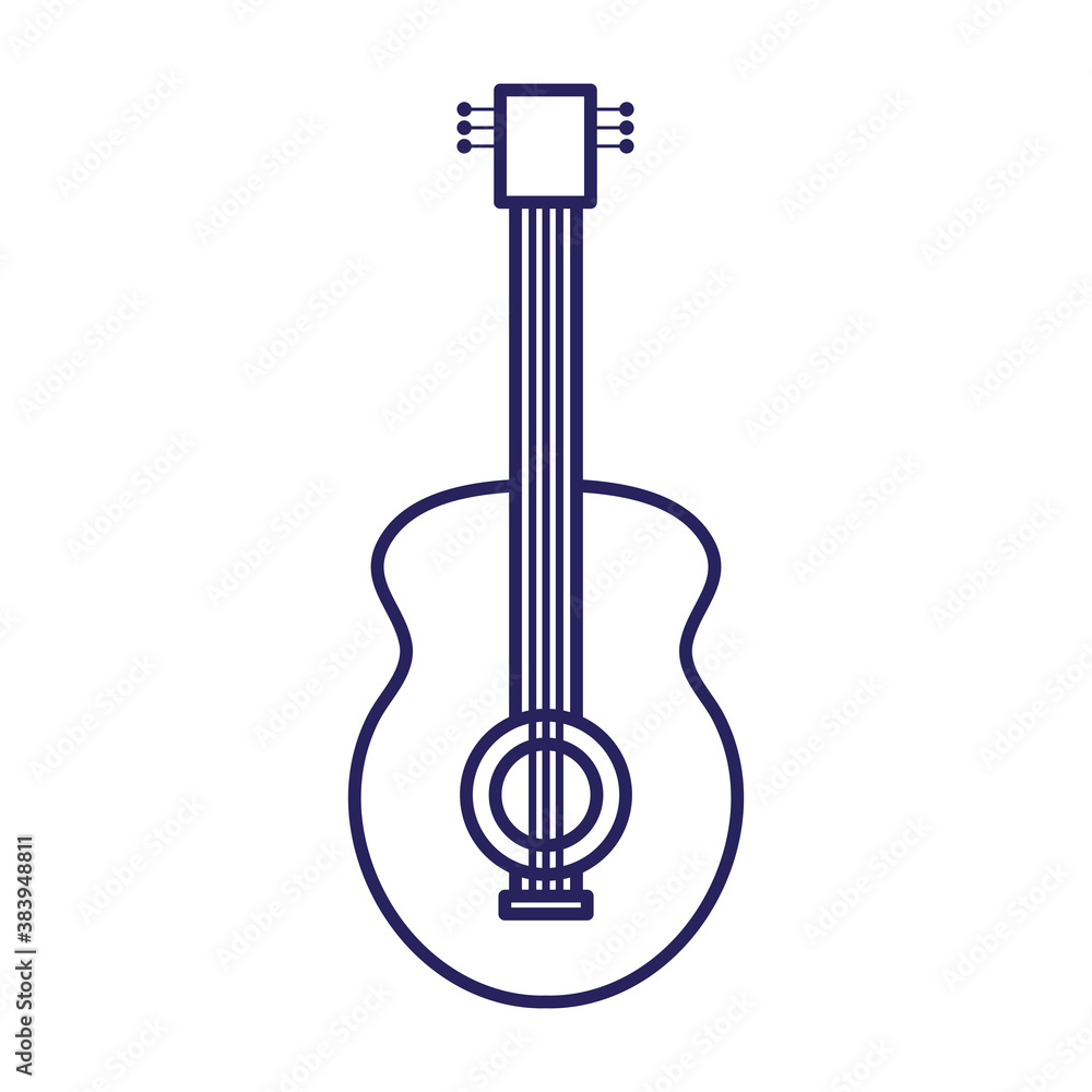 guitar instrument line style icon vector design