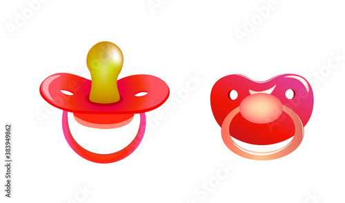 Red pacifier. vector