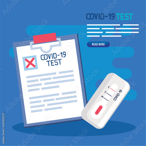 covid 19 virus test medical document design of ncov cov and coronavirus theme Vector illustration