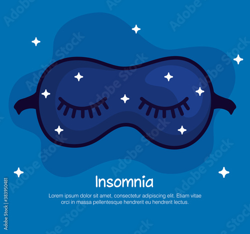 insomnia mask with stars design, sleep and night theme Vector illustration