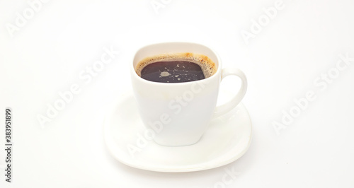 cup of coffee on white background isolate  copy space