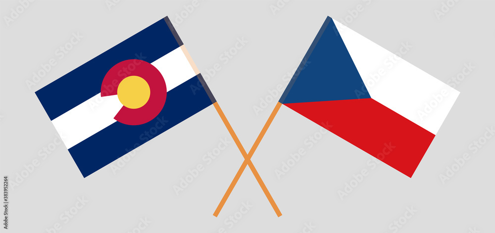Crossed flags of The State of Colorado and Czech Republic Crossed flags of The State of Colorado and Czech Republic