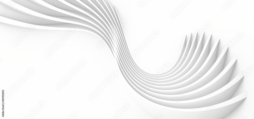 White abstract background. Smooth white lines with shadow. 3d rendering image. White abstract background. Smooth white lines with shadow. 3d rendering image.