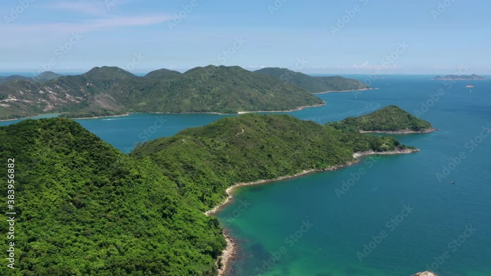 Drone fly over the sea and island Drone fly over the sea and island