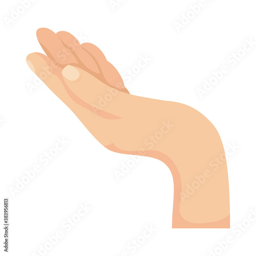 hand human receiving isolated icon