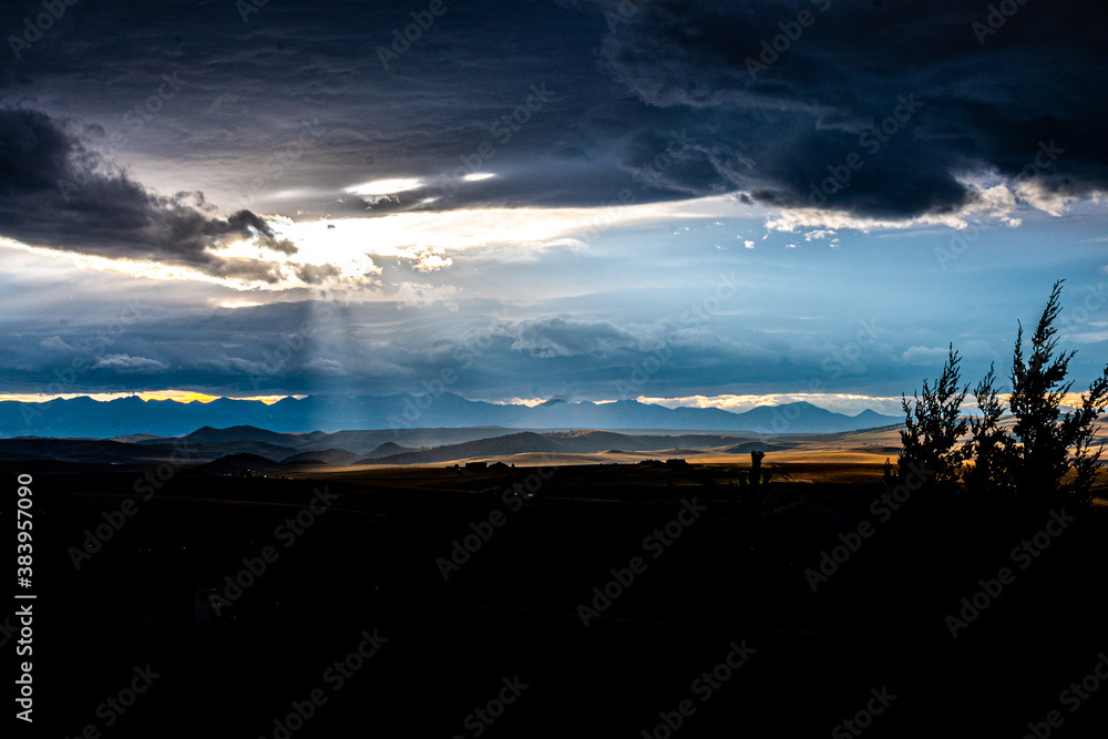 The sky shining over the valley near Bozeman Montana. The sky shining over the valley near Bozeman Montana.
