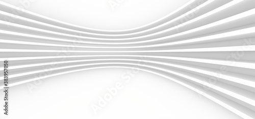 Fototapeta Naklejka Na Ścianę i Meble -  White abstract background. Smooth white lines with shadow. 3d rendering image.