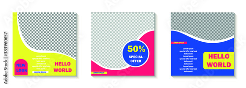 Modern advertising square web banner for mobile applications in social networks. Elegant sale and discount promo backgrounds with abstract pattern. Email distribution of ads layouts.