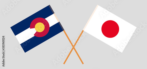Crossed flags of The State of Colorado and Japan