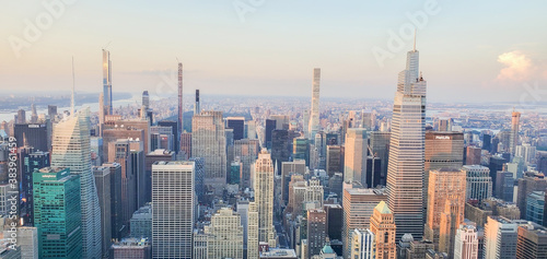 New York City skyline with urban skyscrapers. View from Empire State Building. USA