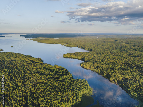 The charming Scandinavian lake from the air © Reinette