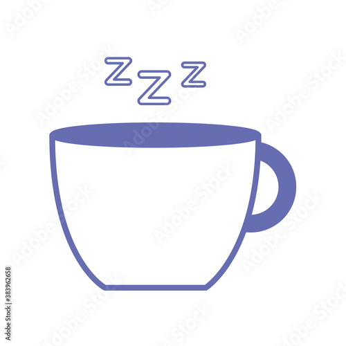 sleeping coffee mug line and fill style icon vector design