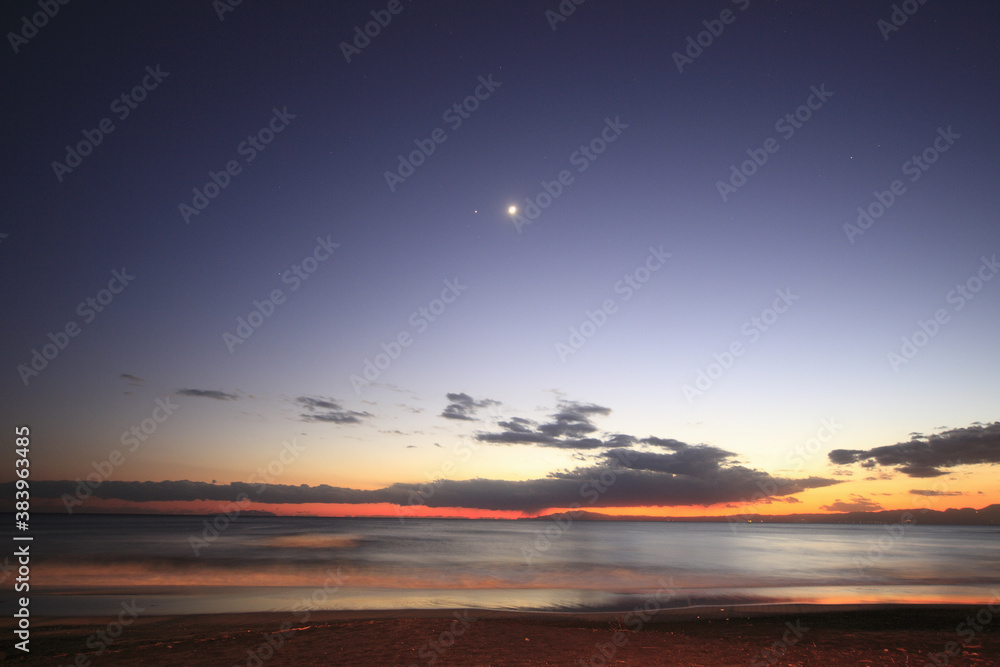 Obraz premium 夕暮れの稲村ケ崎