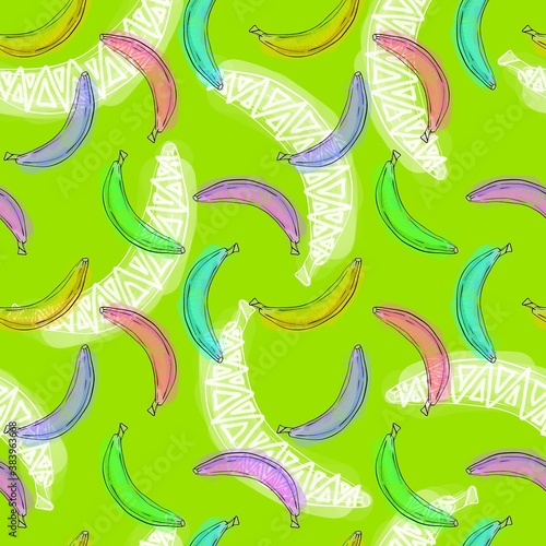 seamless pattern with bananas. Summer background.