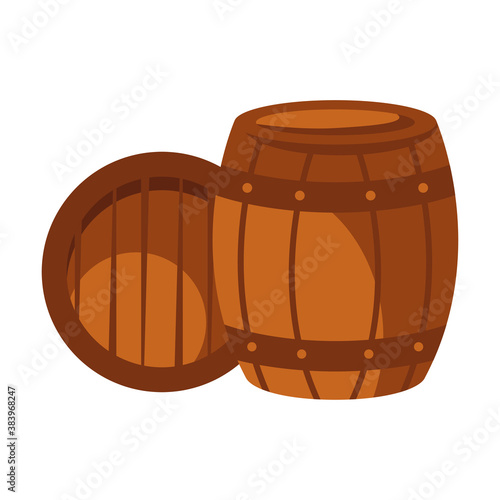 beer wood barrels vector design