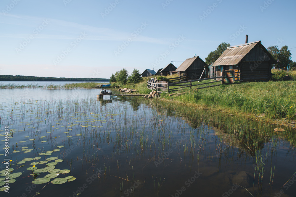 The scenic view of the village from the shore The scenic view of the village from the shore