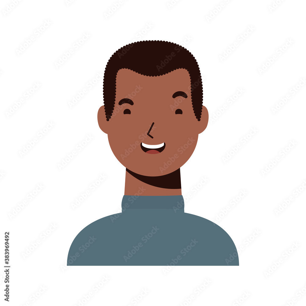 afro ethnic man character icon