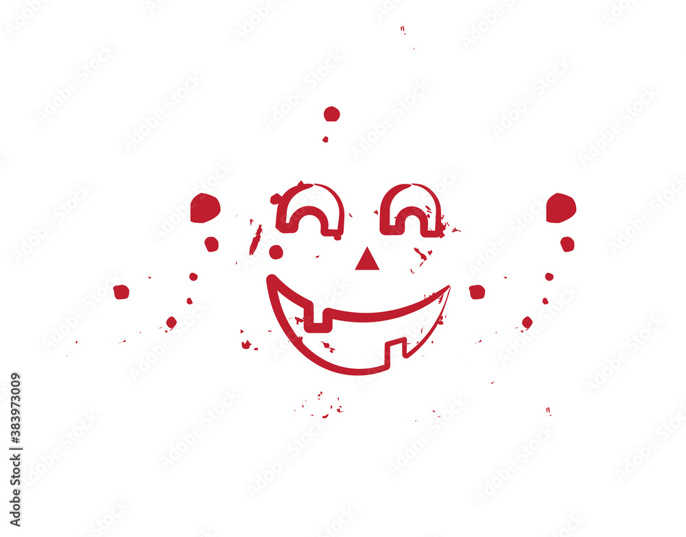 Face Halloween character on white background in vector illustration
