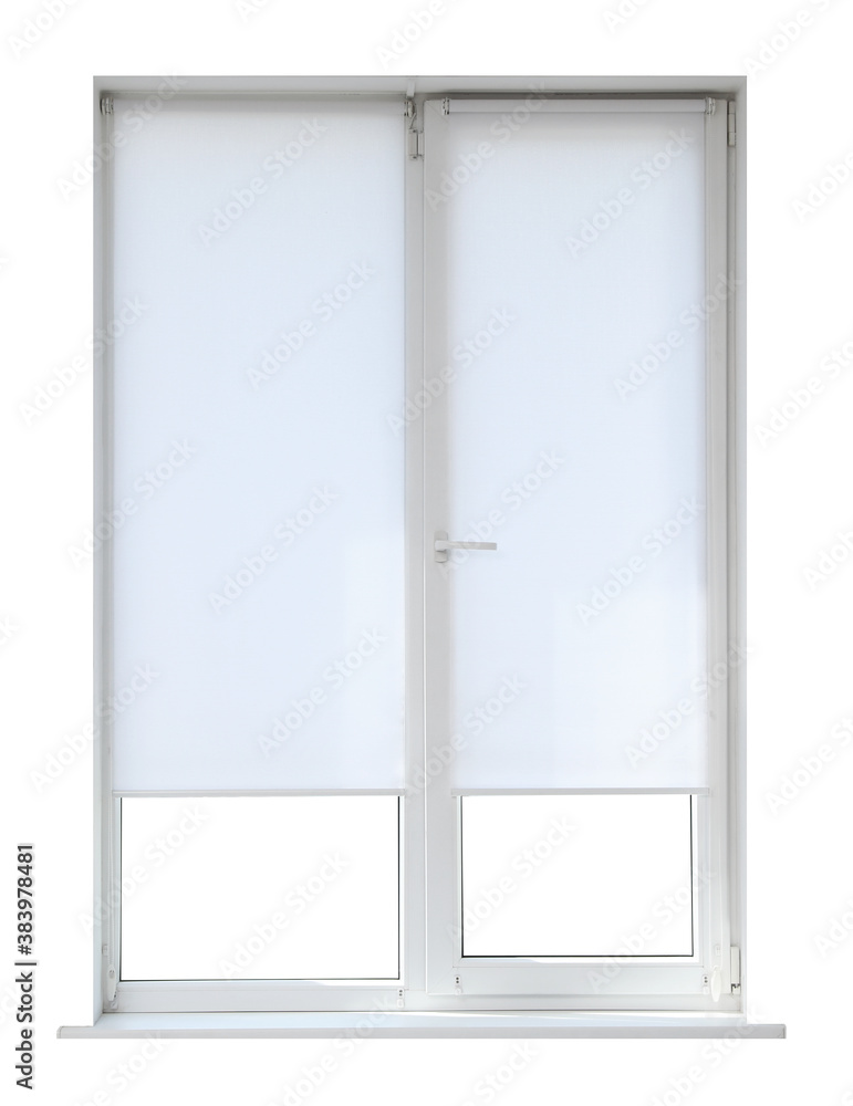 Modern closed plastic window on white background Modern closed plastic window on white background