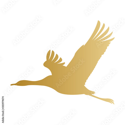 Isolated gold stork vector design