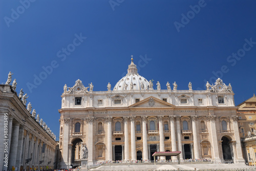 Facade of St Peters Basilica and square in Rome