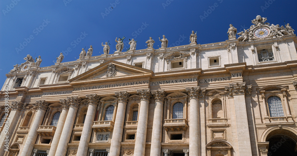 Facade to Saint Peters Basilica in Rome