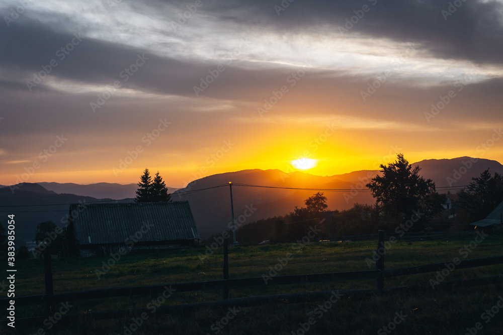 sunset in the mountains sunset in the mountains