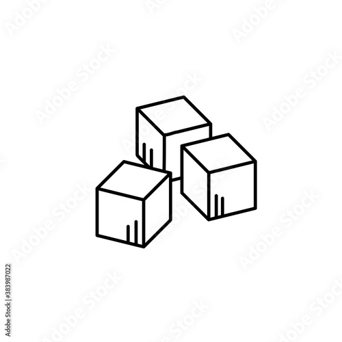 sugar cubes line style icon vector design