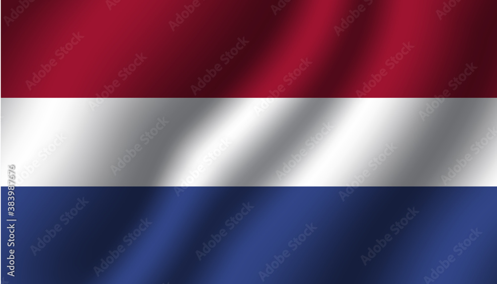 netherland national wavy flag vector illustration netherland national wavy flag vector illustration