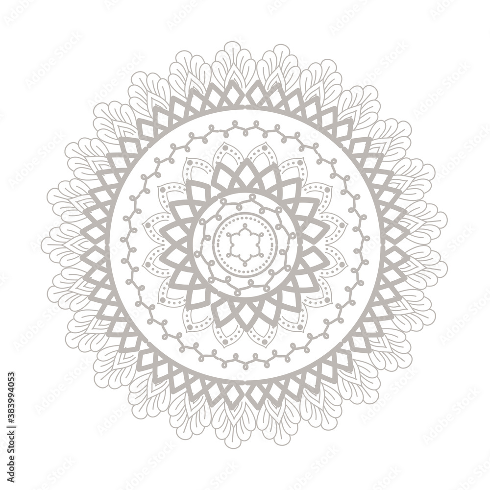 mandala silver flower shaped vector design