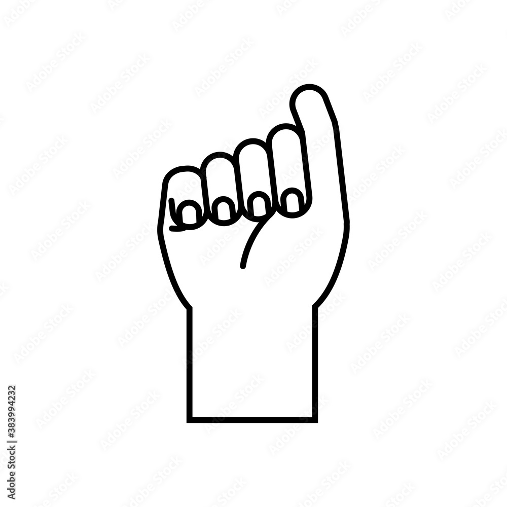 hand sign language a line style icon vector design hand sign language a line style icon vector design