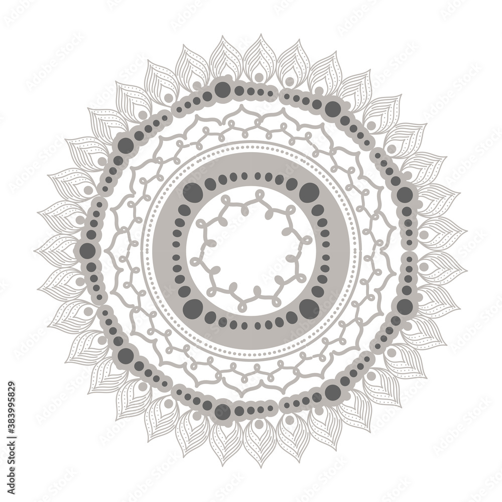mandala silver flower shaped vector design mandala silver flower shaped vector design