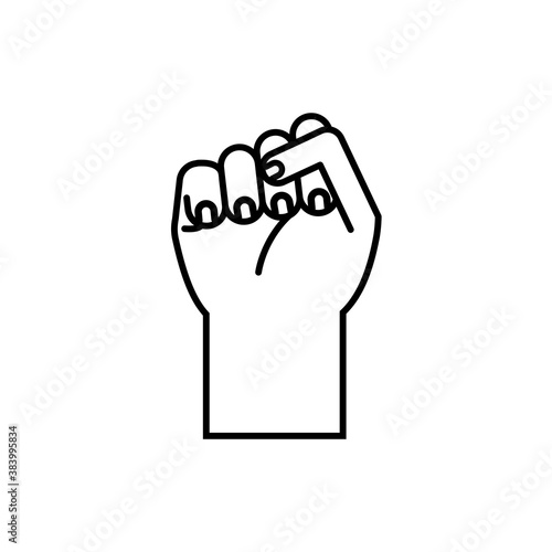 hand sign language s line style icon vector design