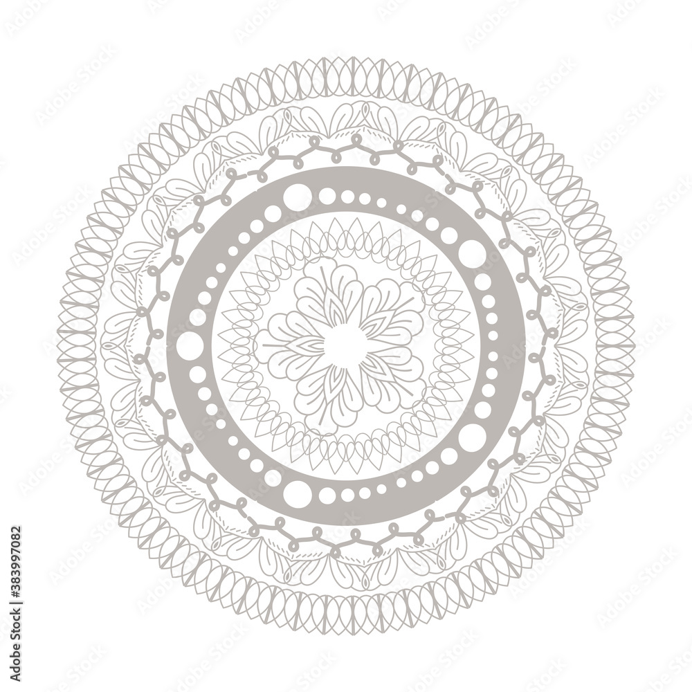 mandala silver icon vector design