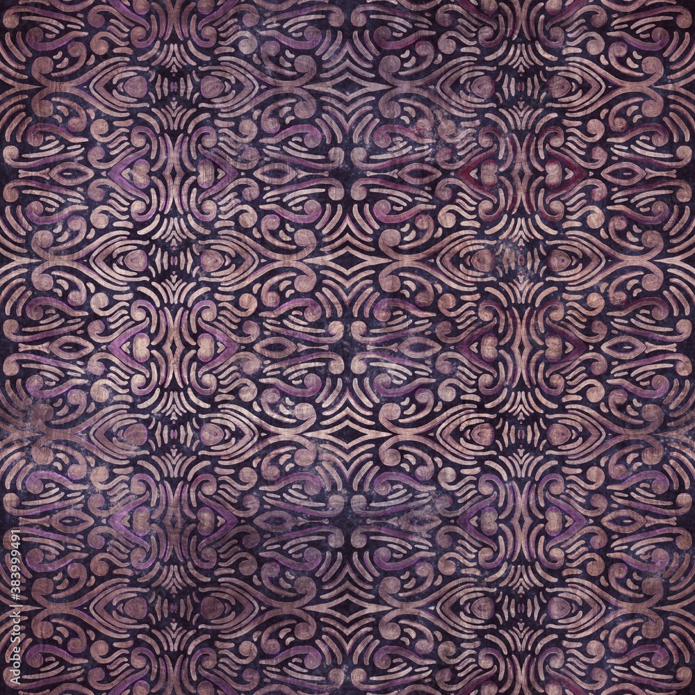 Luxury purple and tan damask seamless pattern. High quality illustration. Mysterious and luxurious grape and beige colored ornamental textured pattern swatch. Fancy and glamorous romantic design. Luxury purple and tan damask seamless pattern. High quality illustration. Mysterious and luxurious grape and beige colored ornamental textured pattern swatch. Fancy and glamorous romantic design.