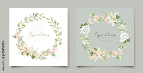 lily floral wedding invitation card