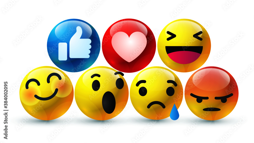 high quality 3d vector round yellow cartoon bubble emoticons for social media Facebook chat comment reactions, icon template face tear, smile, sad, love, like, Lol, laughter emoji character message Stock Vector | high quality 3d vector round yellow cartoon bubble emoticons for social media Facebook chat comment reactions, icon template face tear, smile, sad, love, like, Lol, laughter emoji character message Stock Vector |