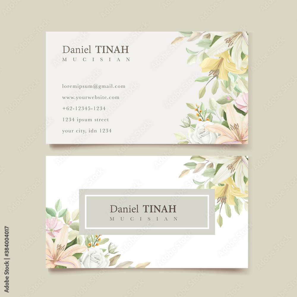 lily floral wedding invitation card