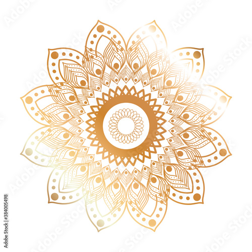 mandala gold flower shaped vector design