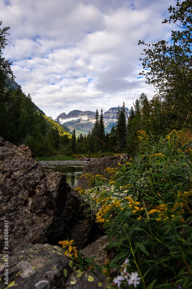 Mt Gould and the Garden Wall from the Haystack Creek Valley in Glacier National Park