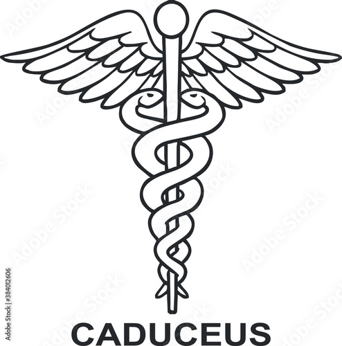 Caduceus icon, sign and symbol