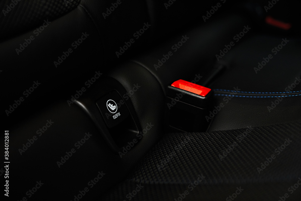 Obraz premium New modern car close up. Car detailing or Interior detail.