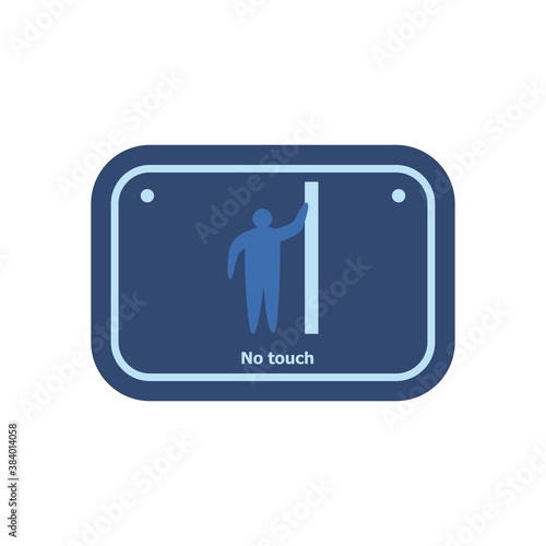man with no touch text in road sign flat style icon vector design