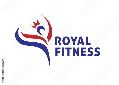 creative abstract royal fitness club logo vector, crown fitness club logo