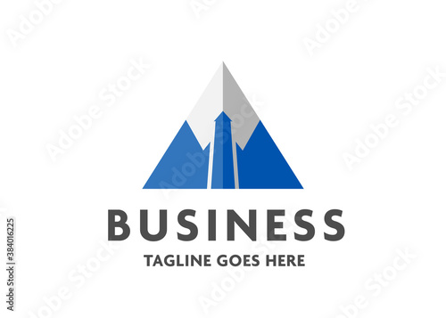 Business pyramid logo design template. business marketing and finance logo design