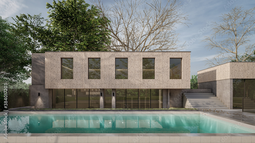 3D Rendering Of Swimming Pool House Visualisation 3D Rendering Of Swimming Pool House Visualisation