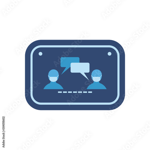 men with masks and bubbles in road sign flat style icon vector design