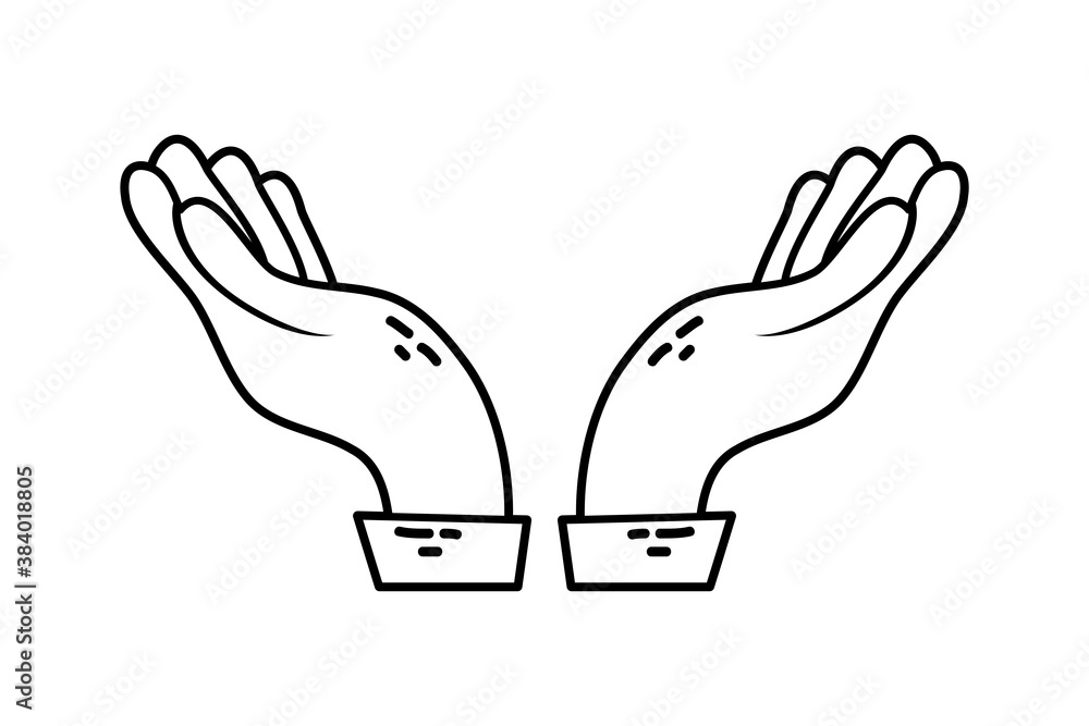 Obraz premium hands human protecting isolated icon