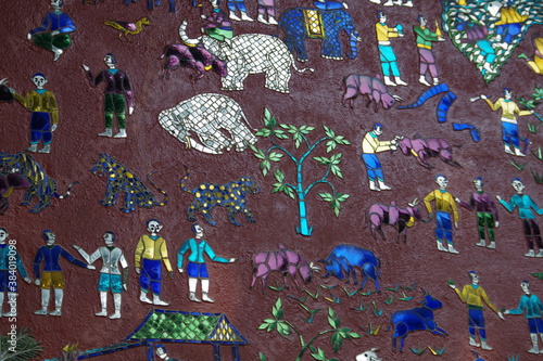 ルアンパバーンの寺院のモザイク画⑤